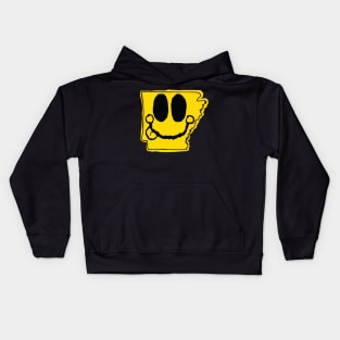 Arkansas Happy Face with tongue sticking out Kids Hoodie